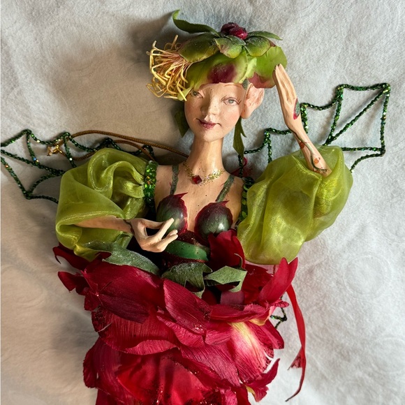 16” Enchanted Woodland Fairy Nymph Pixie Elf Unique Rose Christmas Decor Fairie - Picture 2 of 7